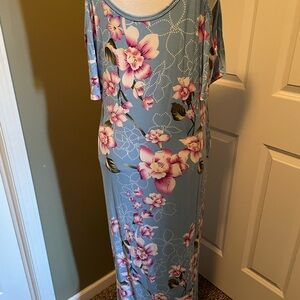 Floral Blue Maxi Dress